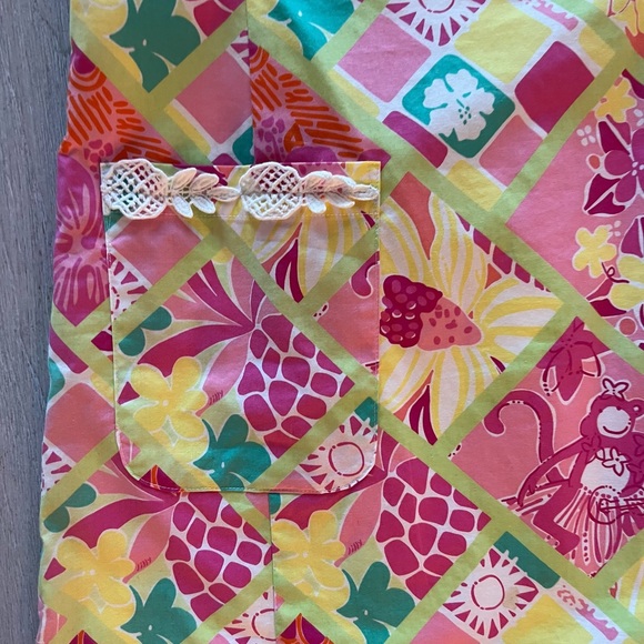 Lilly Pulitzer Rock a Hula Monkey Lined Sheath Dress Back Zip Pocket Cotton SZ 8 - Picture 7 of 10